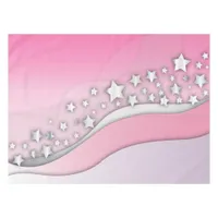 Cute Girly Chic Dreamy Silver Stars on Blush Pink  Tablecloth