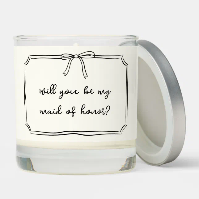 Maid of Honor Proposal Timeless Aesthetic Bow Scented Candle