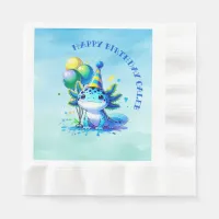 Blue and Green Axolotl Boy's Birthday Party Napkins