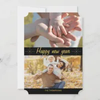 handwritten happy new years flat holiday card