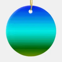 Sea and Sky Blue and Green Gradient Ceramic Ornament