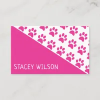 Modern Pink Dog Walker Or Pet Groomer Business Card