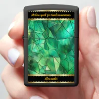 Vibrant Green Holographic Texture Zippo Lighter