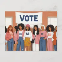 Women in Line to Vote Postcard