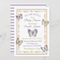 Personalized Baby Girl  Butterfly Baby Shower Invitation