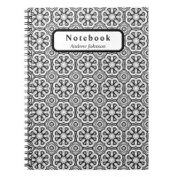 Black and White  Flower pattern Notebook