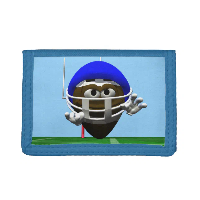 Funny Cartoon Football in a Helmet Trifold Wallet