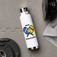 Dink Responsibly Pickleball Humor Pun   Water Bottle