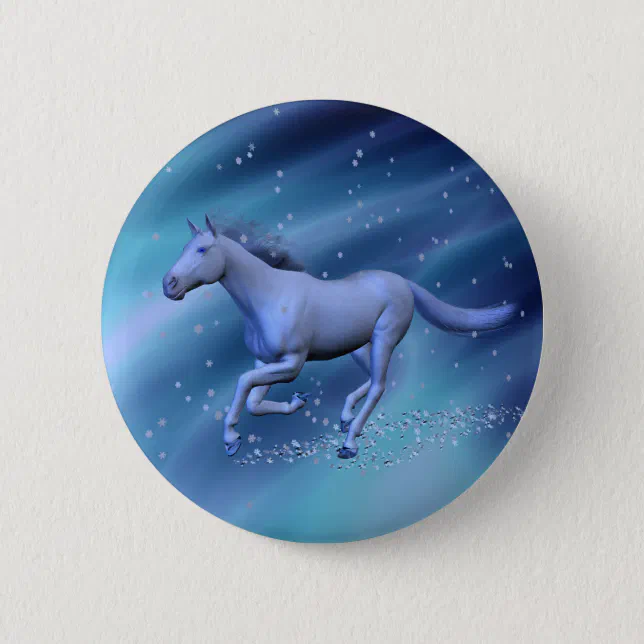 Winter Horse Button