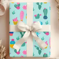 Cactus Succulent Plant Pattern Wrapping Paper