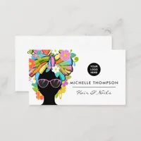 Black African Woman Square Business Card