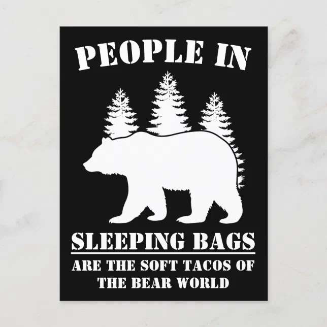 Soft Tacos of The Bear Camping Nature Camper Postcard