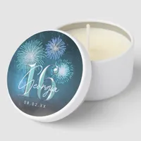 Fireworks Sweet 16 Teal ID984 Mini Candle Favors