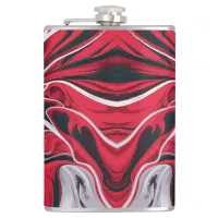 Bold Red, Black & White Marble | Flask