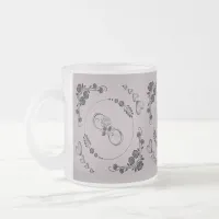 Simple Black Hearts, Floral, Infinity on Mauve | Frosted Glass Coffee Mug