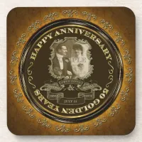 Vintage 50th Anniversary ID195 Beverage Coaster