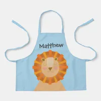 Cute Sleepy Lion Kids Personalised Design Apron