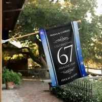 Elegant 67th Star Sapphire Wedding Anniversary House Flag