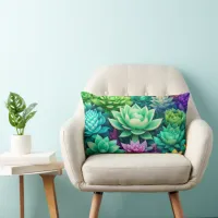 Aloe Vera and Succulents Collage Lumbar Pillow