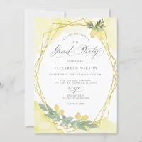 Boho Script Lemon Summer Photo Graduation Invitation