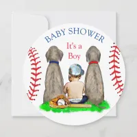 Boy's Baseball Themed Baby Shower Invitation