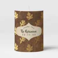 Gold Foil Thanksgiving Pillar Candle