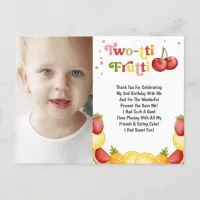 Twotti Frutti Fruity Second Birthday Thank You Postcard