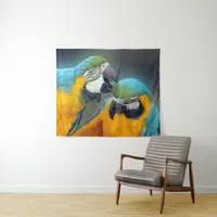 Parrots in love  tapestry