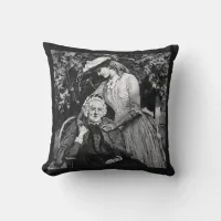 Vintage Elderly Mother Daughter Granddaughter Throw Pillow