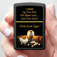 Collecting Fresh Eggs at Sunrise Zippo Lighter