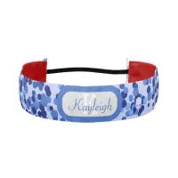 Simple Blue Brushed Metal and Glitter Monogram | Athletic Headband