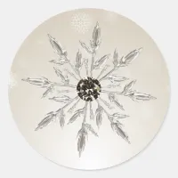 silver gold snowflakes winter wedding stickers