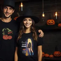 Spooky Witch Halloween Birthday Black T-Shirt