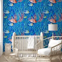 Blue Water, Fish and Coral Oceanic  Wallpaper