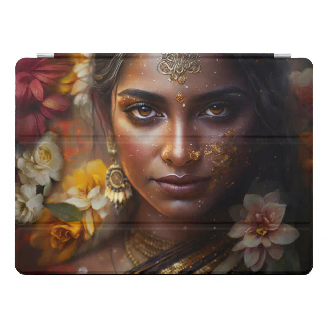 Glittering Indian Bride Face Wall of Flowers iPad Pro Cover