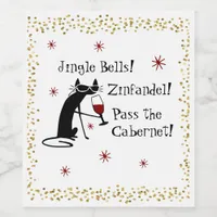 Jingle Bells Funny Christmas Wine Quote Wine Label