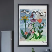 Flowers, Musical Notes and Joy Artwork Poster