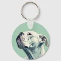 White Boxer Keychain