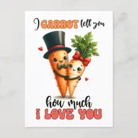 Carrots Love You Punny Valentine Postcard