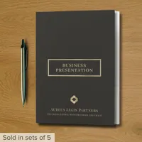 Black Presentation Folder with Gold Logo