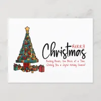 Building Blocks Christmas Tree Corporate Holiday Postcard