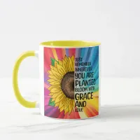 Inspirational Quote and Hand Drawn Sunflower Mug