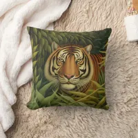 Bengal Tiger Digital Art Throw Pillow