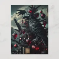 Gothic Christmas Tree With Ravens  Postcard