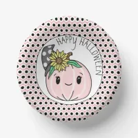 Happy Halloween | Pink Pumpkin and Polka Dots    Paper Bowls