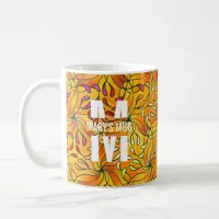 Coloring Page Personalized White Monogram & Quote Coffee Mug