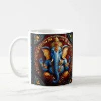 Cute Garnesh God Blue Mosaic Stained Glass Coffee Coffee Mug