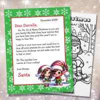 Cute Personalized Letter from Santa Coloring Page