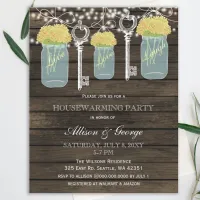 Budget Barn Wood Mason Jar Housewarming Invitation