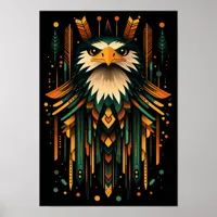 Geometric Eagle Illustration Poster